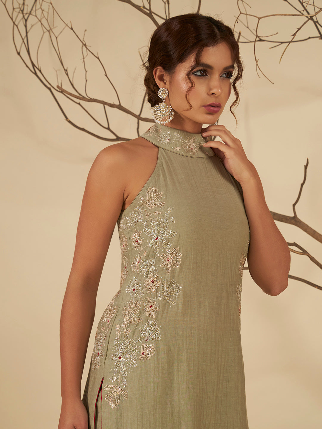 Ela Halter Neck Suit Set