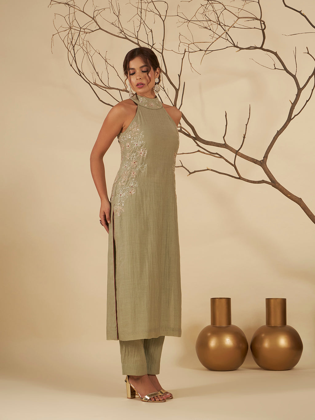 Ela Halter Neck Suit Set