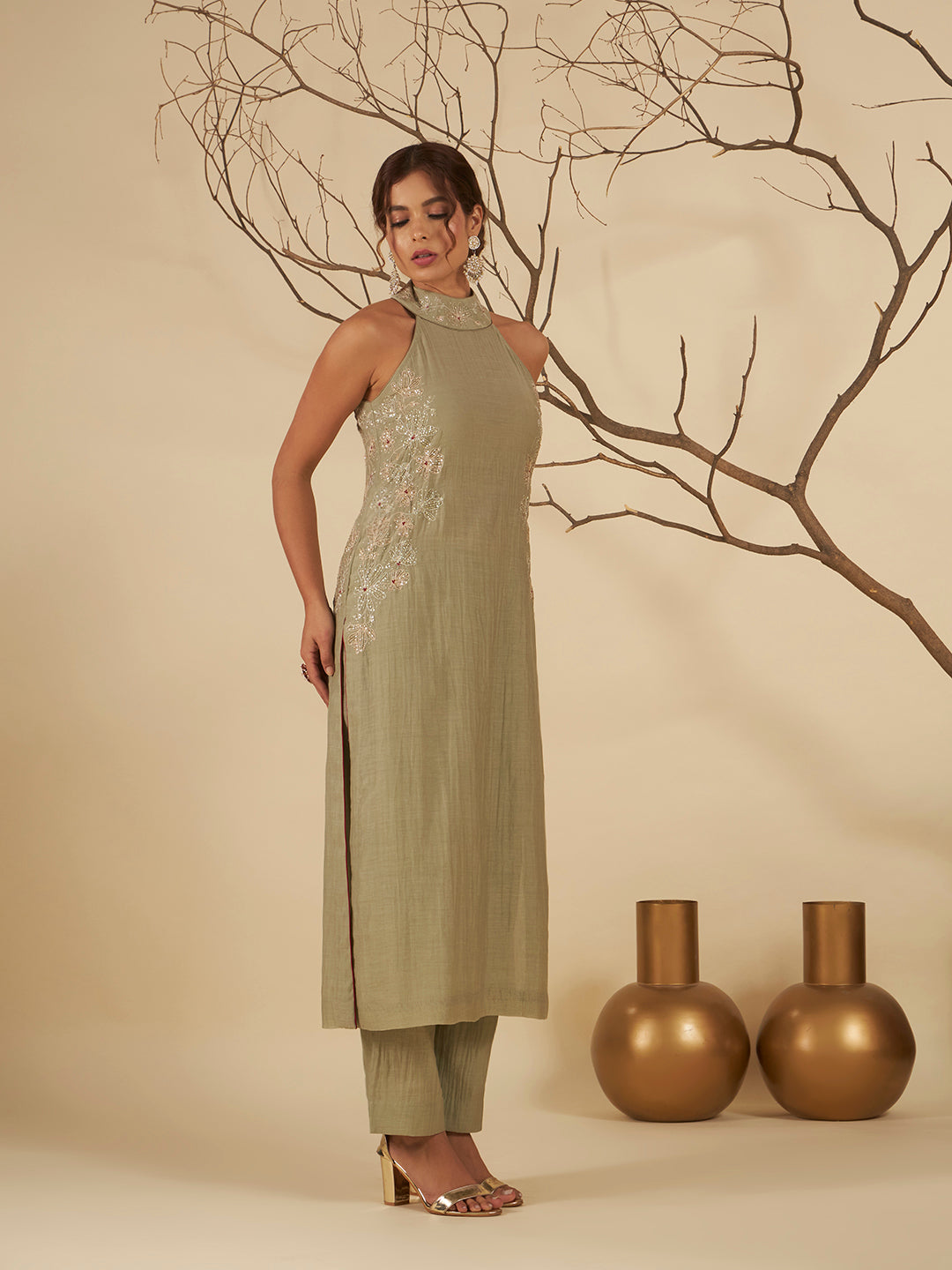 Ela Halter Neck Suit Set
