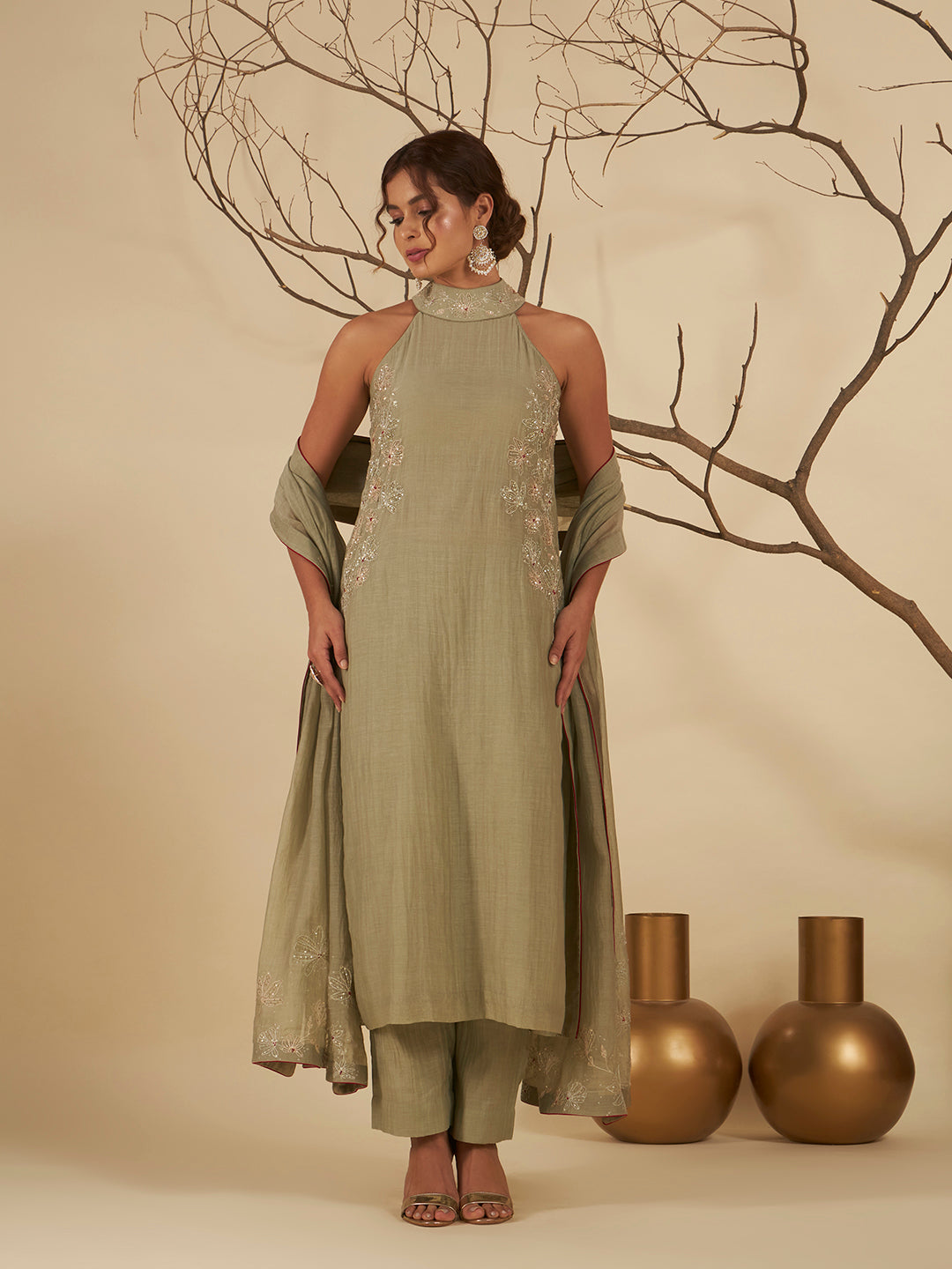 Ela Halter Neck Suit Set