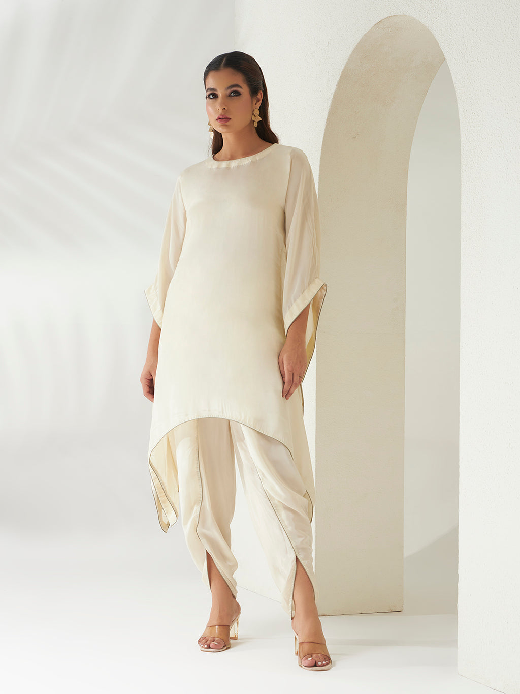 Ivory Sage Kaftan Set
