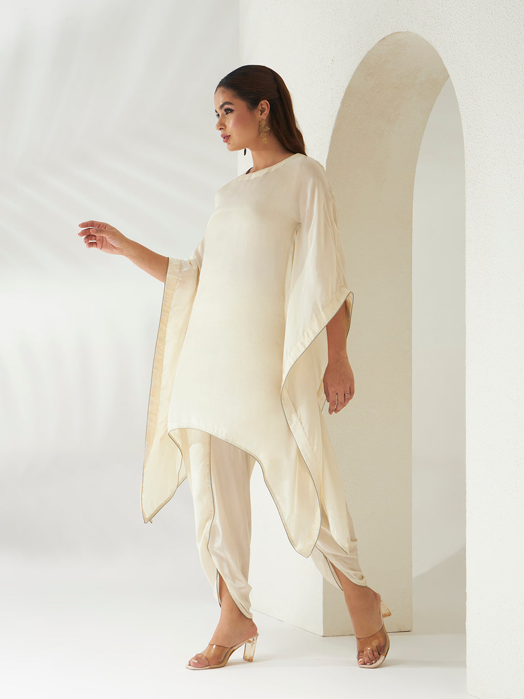 Ivory Sage Kaftan Set