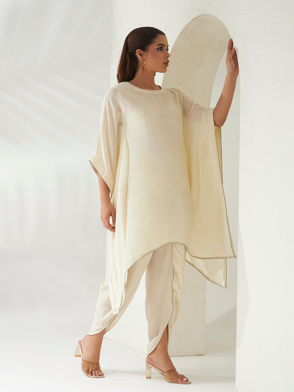 Ivory Sage Kaftan Set