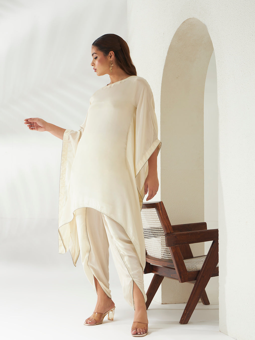 Ivory Sage Kaftan Set