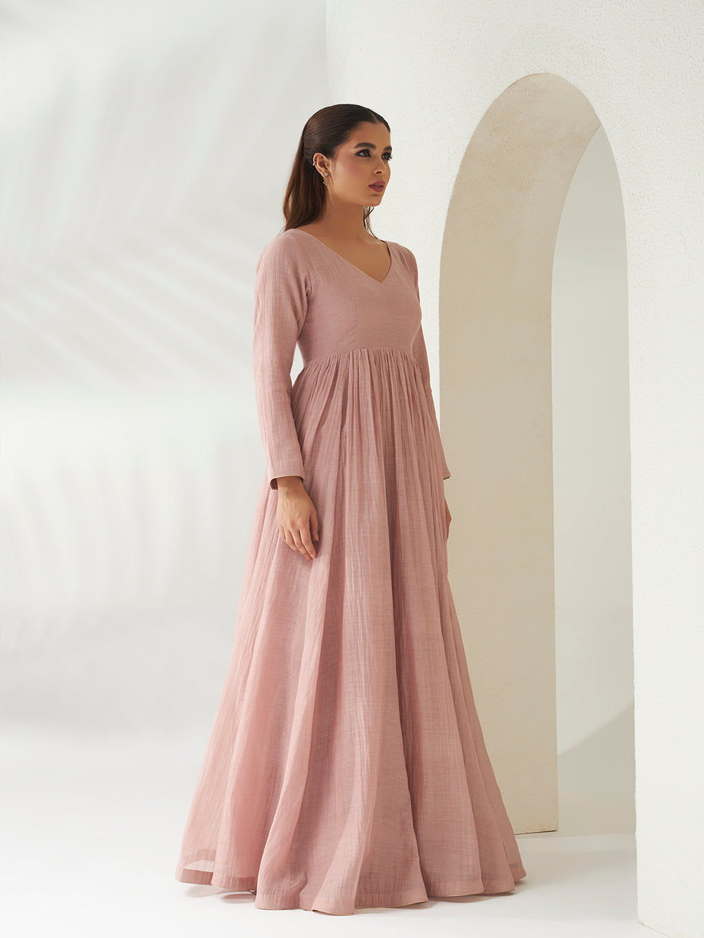 Dust Rose Anarkali Set