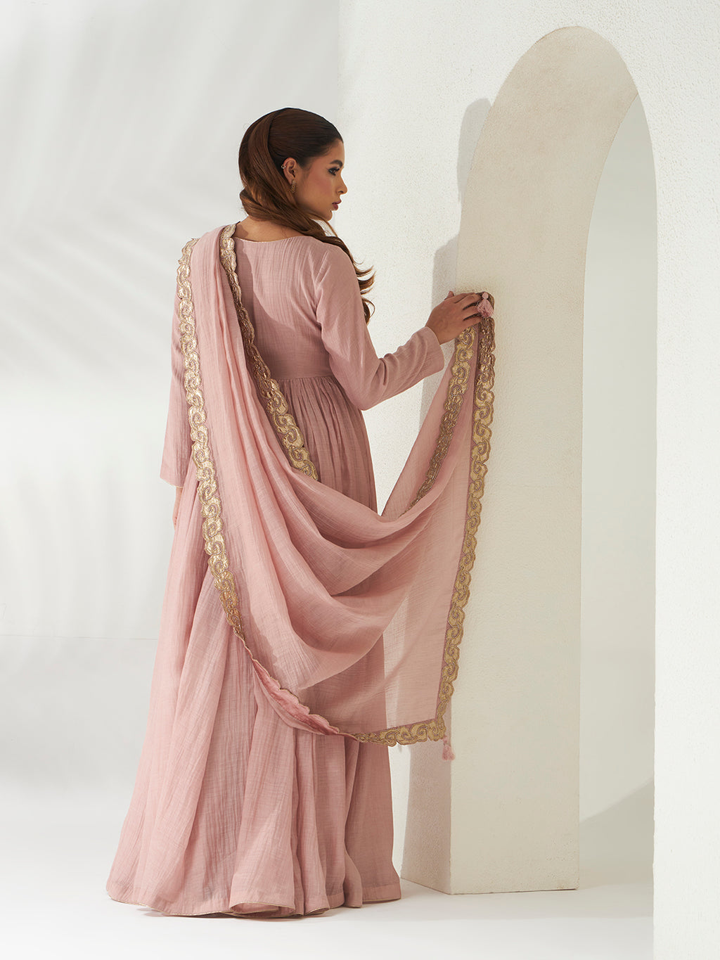 Dust Rose Anarkali Set