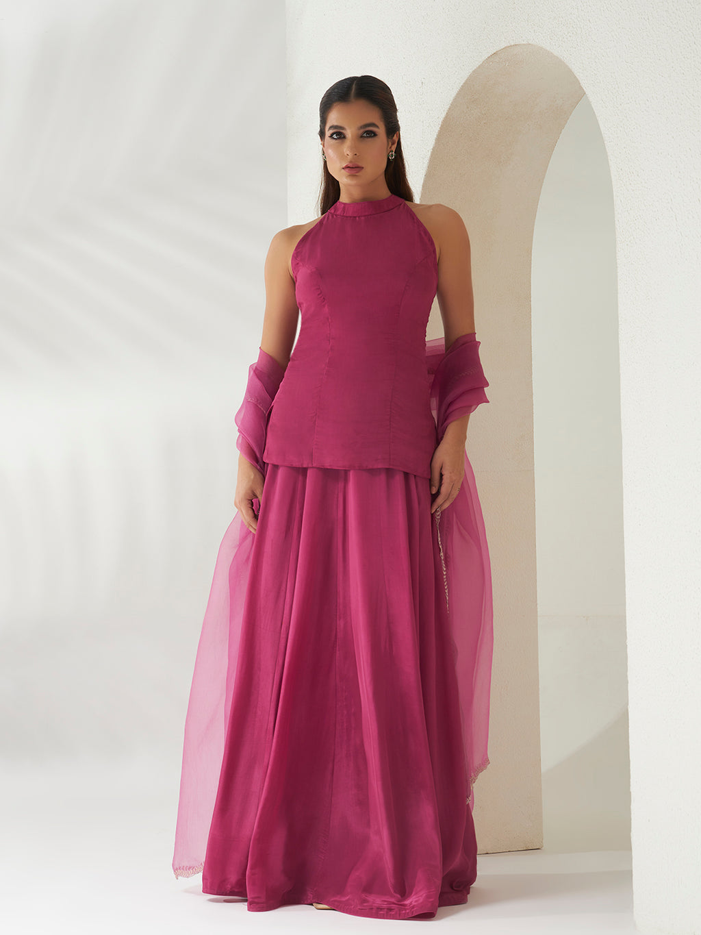 Rooh Gulabi Halter Suit Set