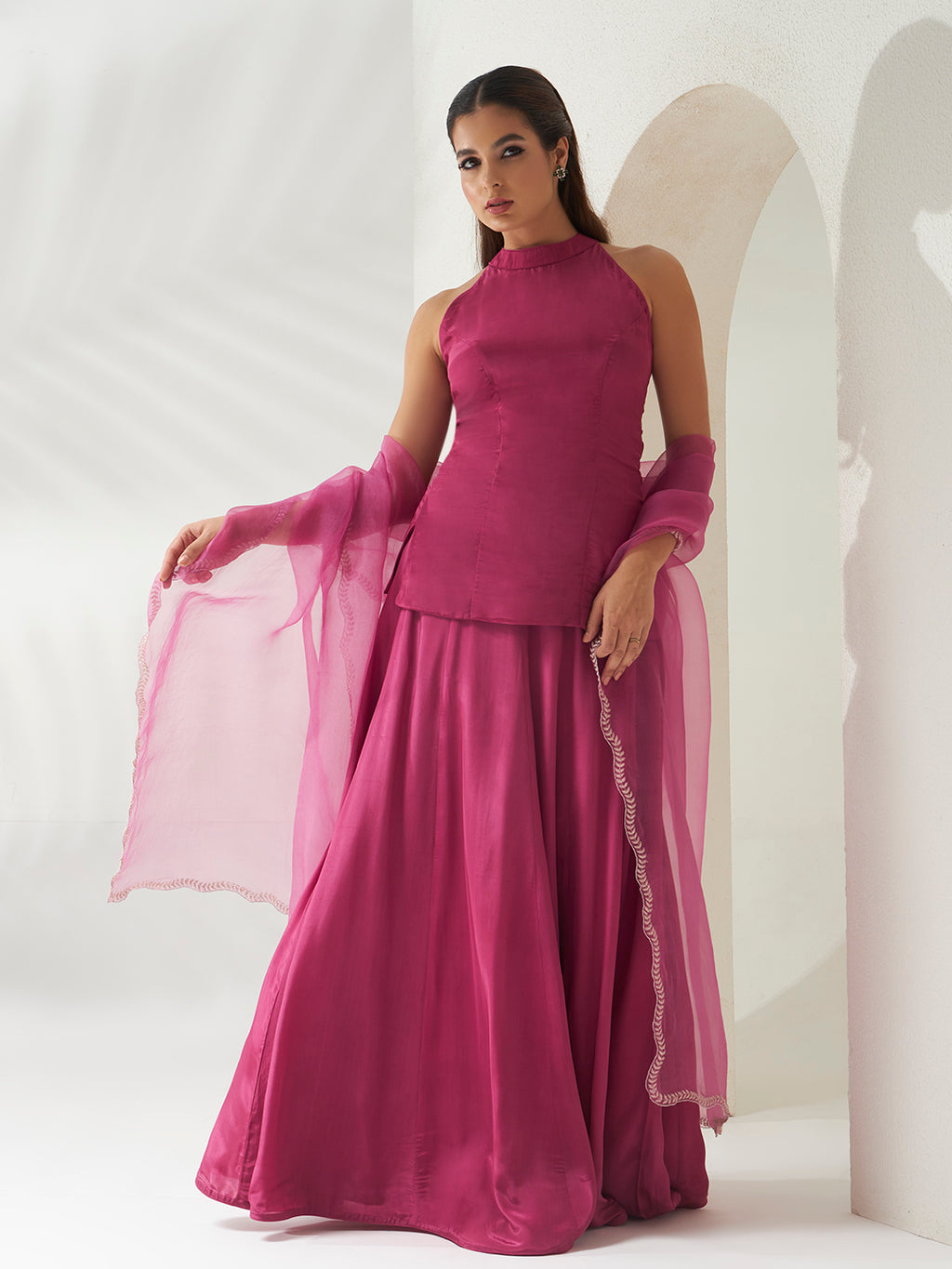 Rooh Gulabi Halter Suit Set