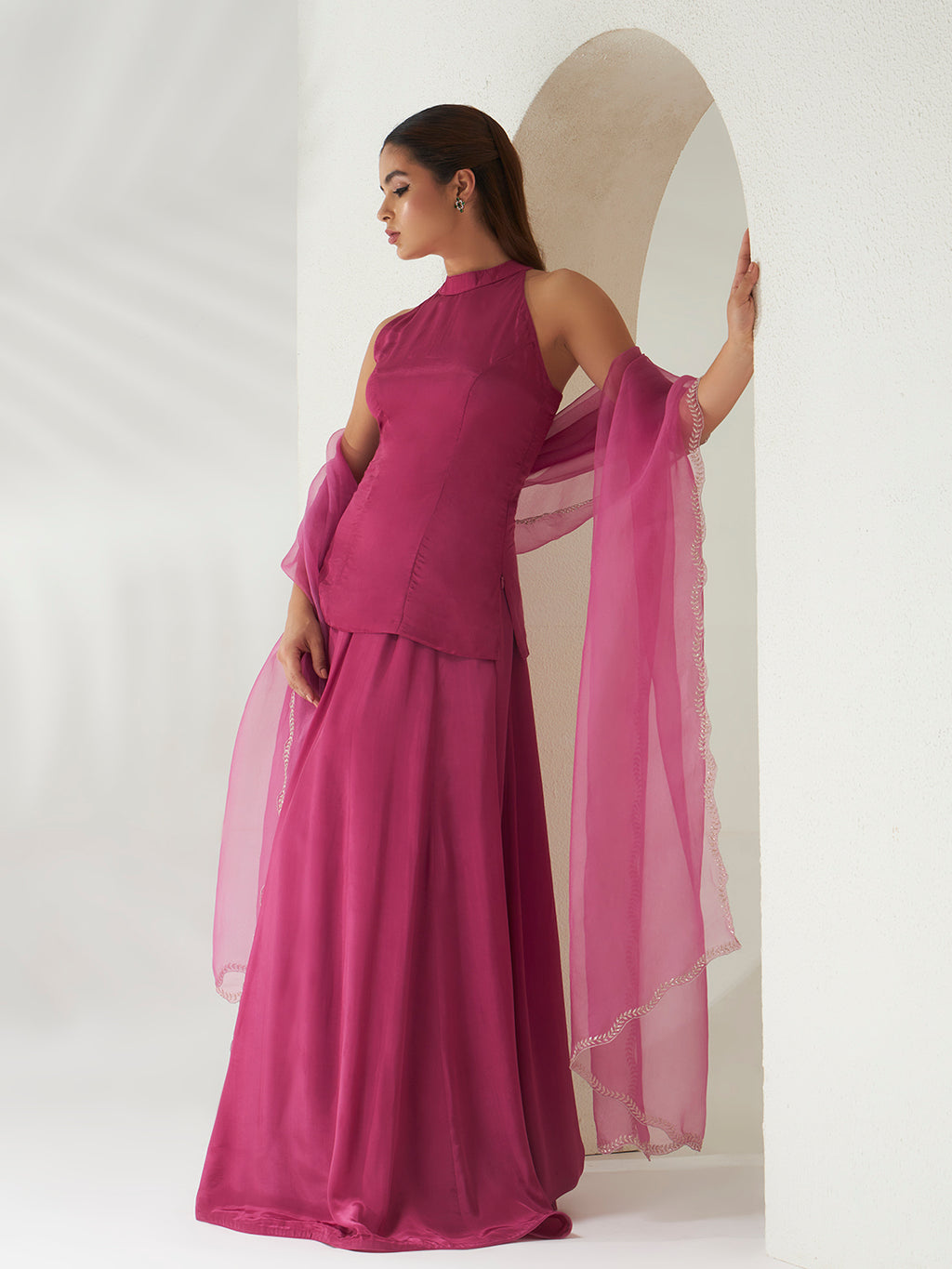 Rooh Gulabi Halter Suit Set