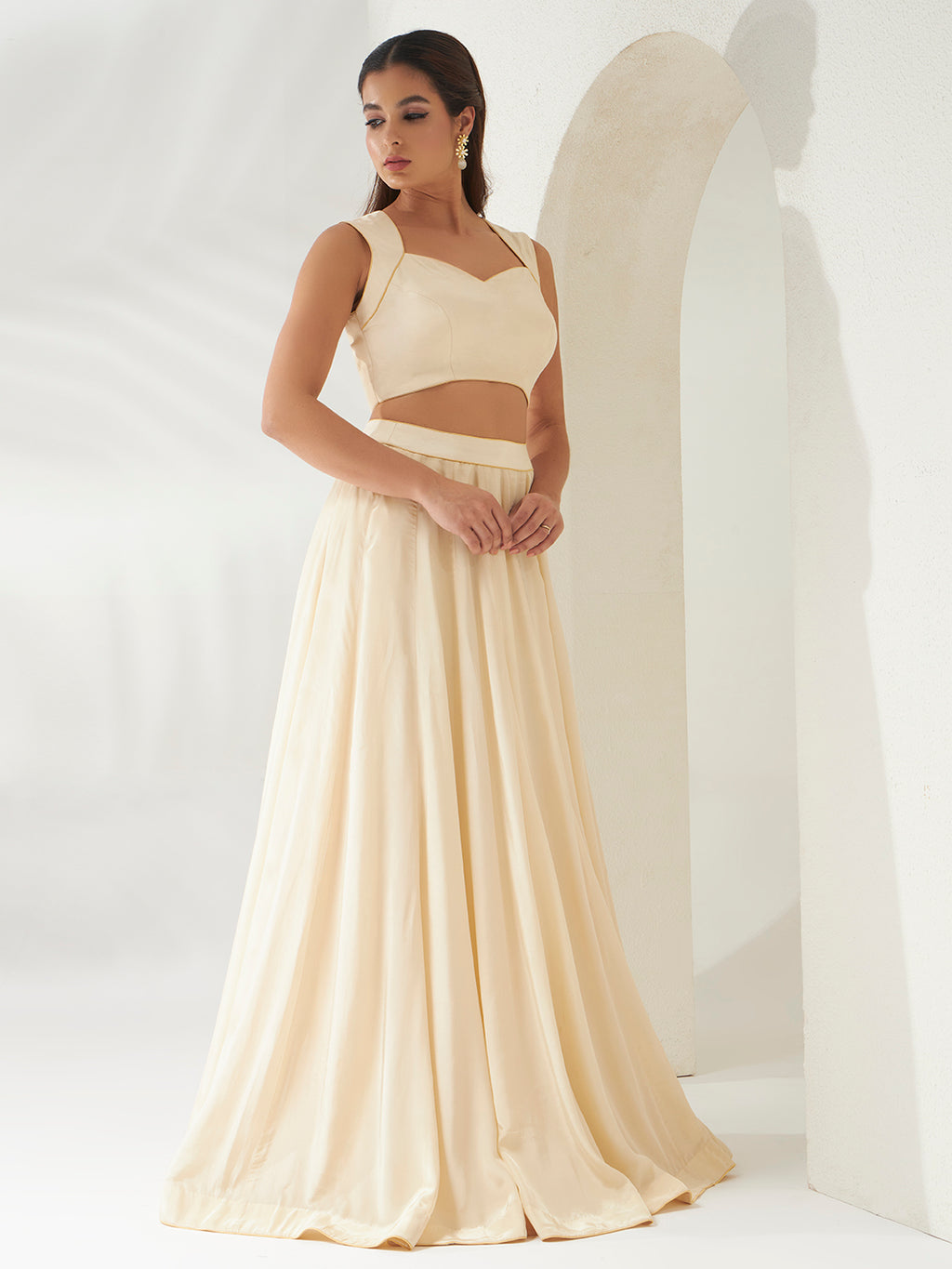 Kesar and Cream Lehenga Set
