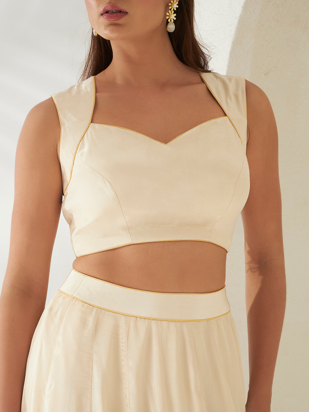 Kesar and Cream Lehenga Set
