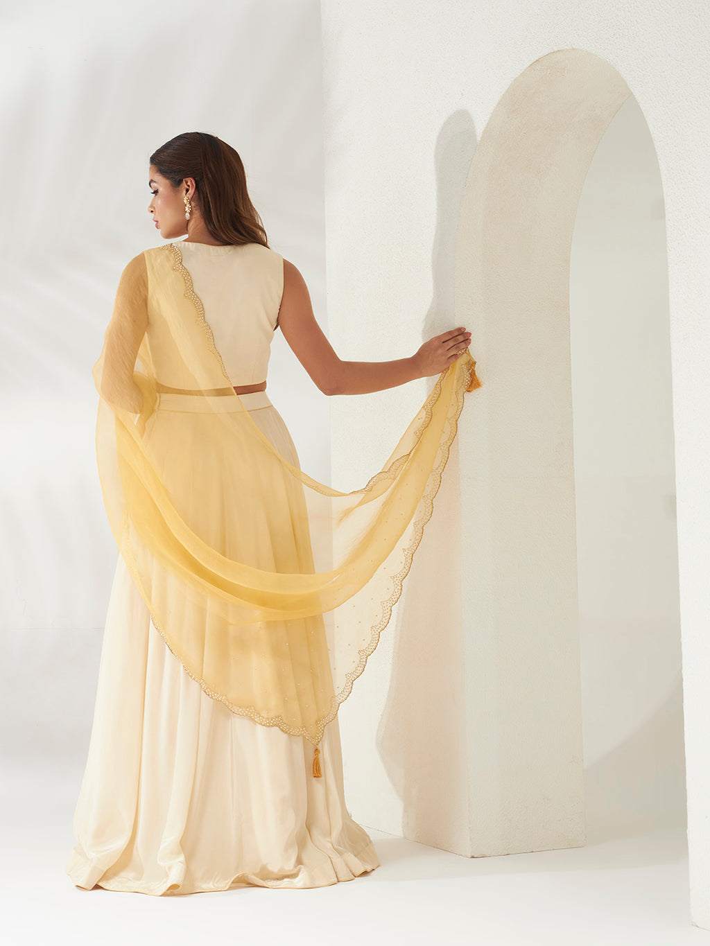 Kesar and Cream Lehenga Set
