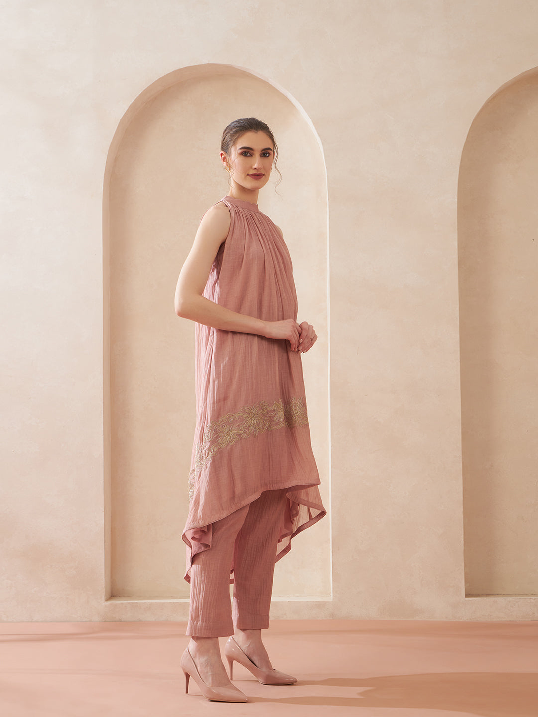 Dust Rose Hi-Low Suit Set