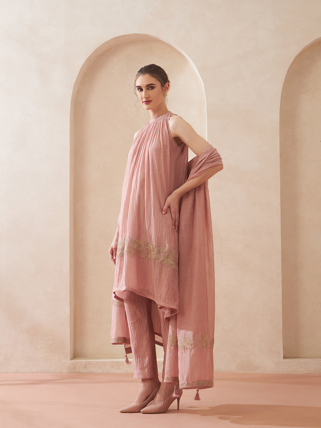 Dust Rose Hi-Low Suit Set