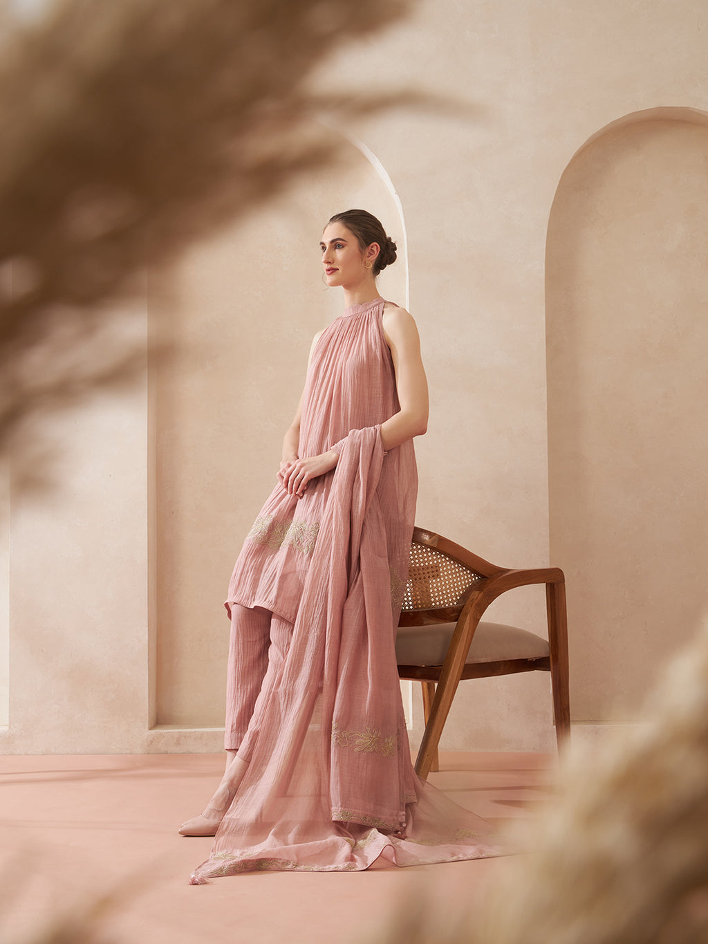 Dust Rose Hi-Low Suit Set