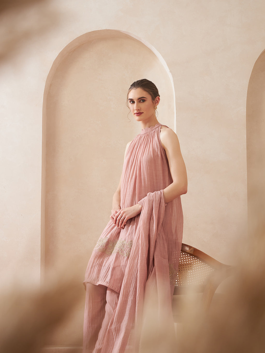 Dust Rose Hi-Low Suit Set