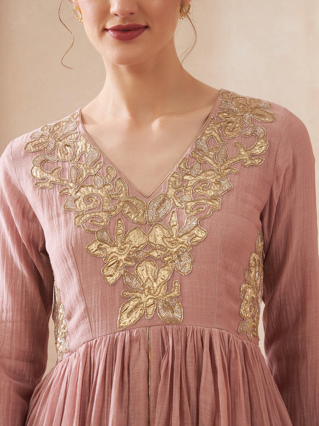 Dust Rose Anarkali Suit Set