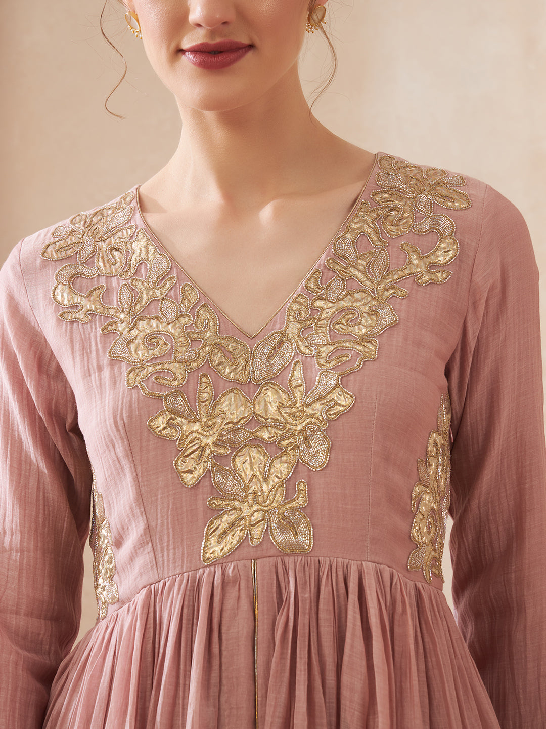 Dust Rose Anarkali Suit Set