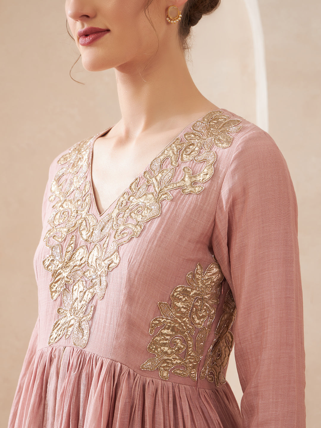 Dust Rose Anarkali Suit Set