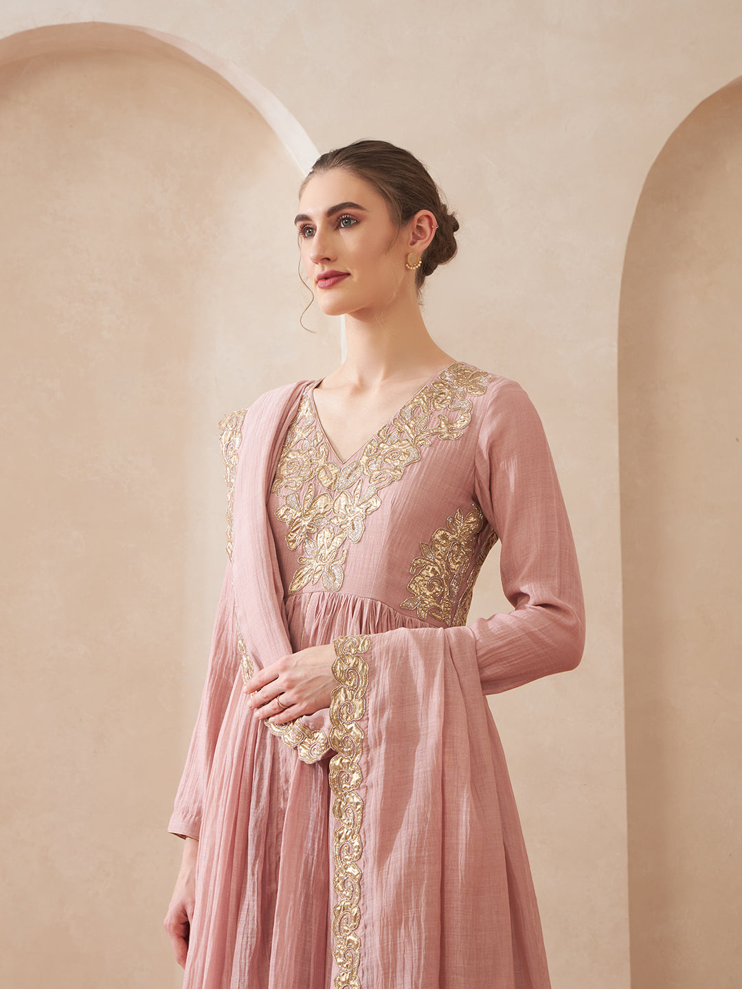 Dust Rose Anarkali Suit Set