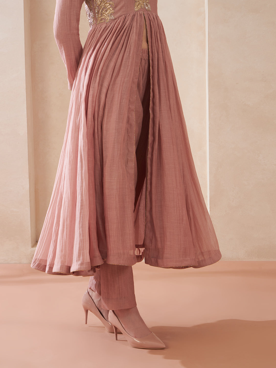 Dust Rose Anarkali Suit Set