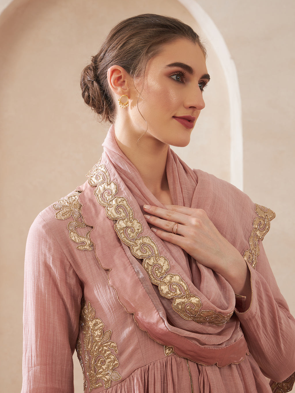 Dust Rose Anarkali Suit Set