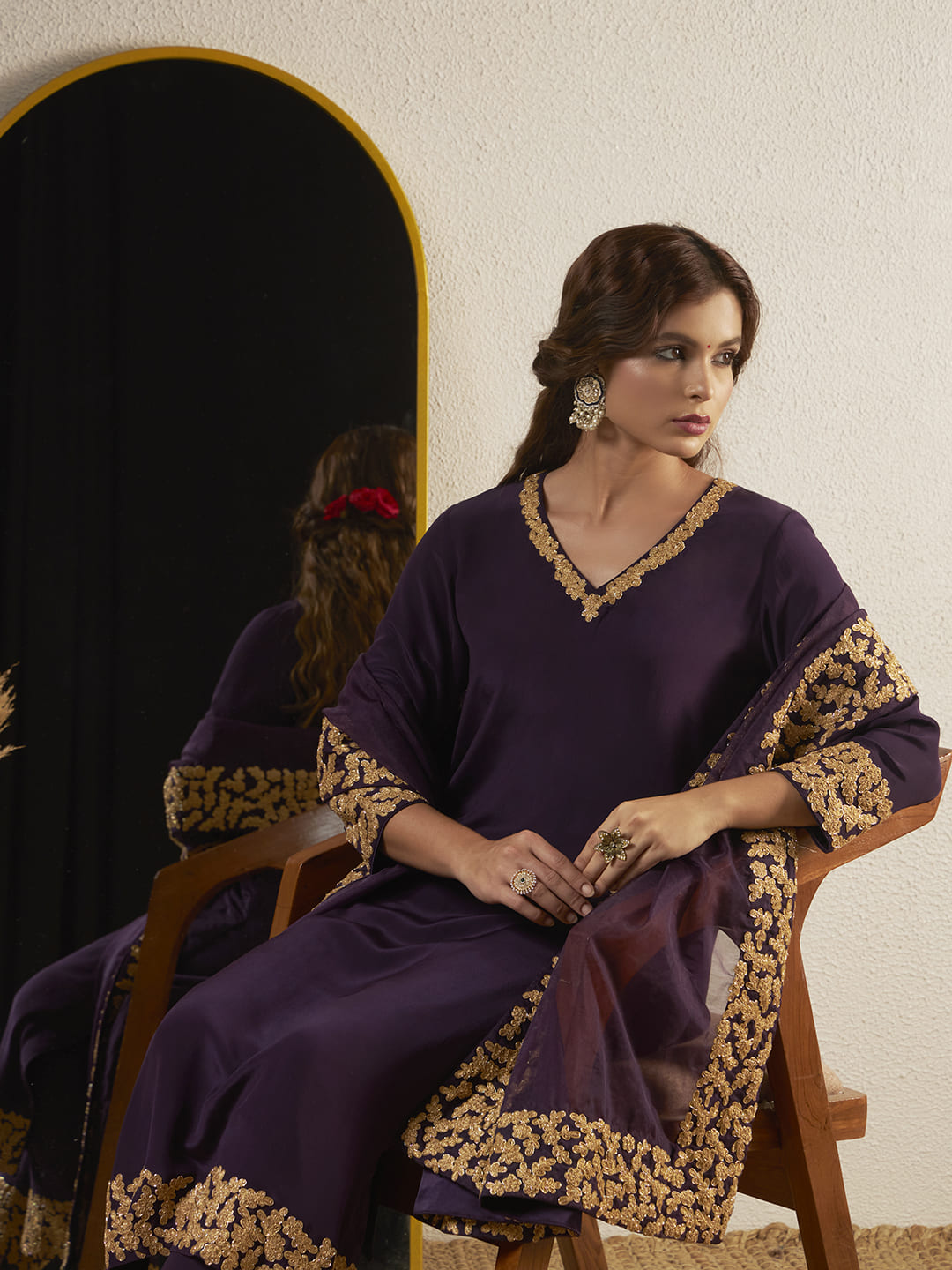Plum Dupatta