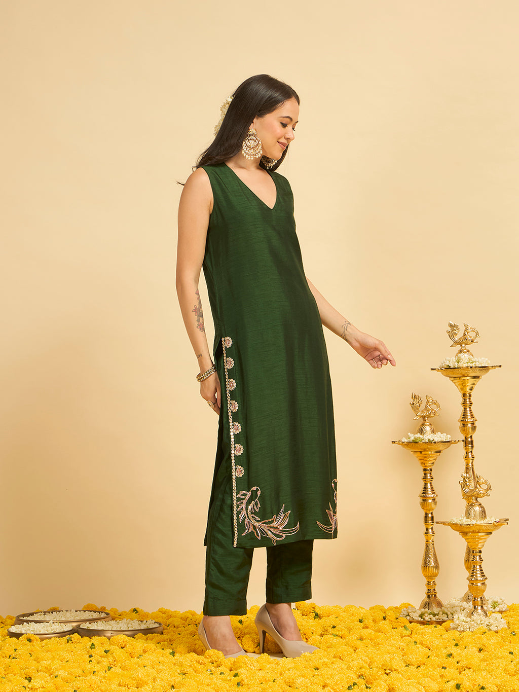 Naqsh Green Kurta Set