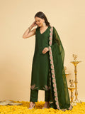 Naqsh Green Kurta Set