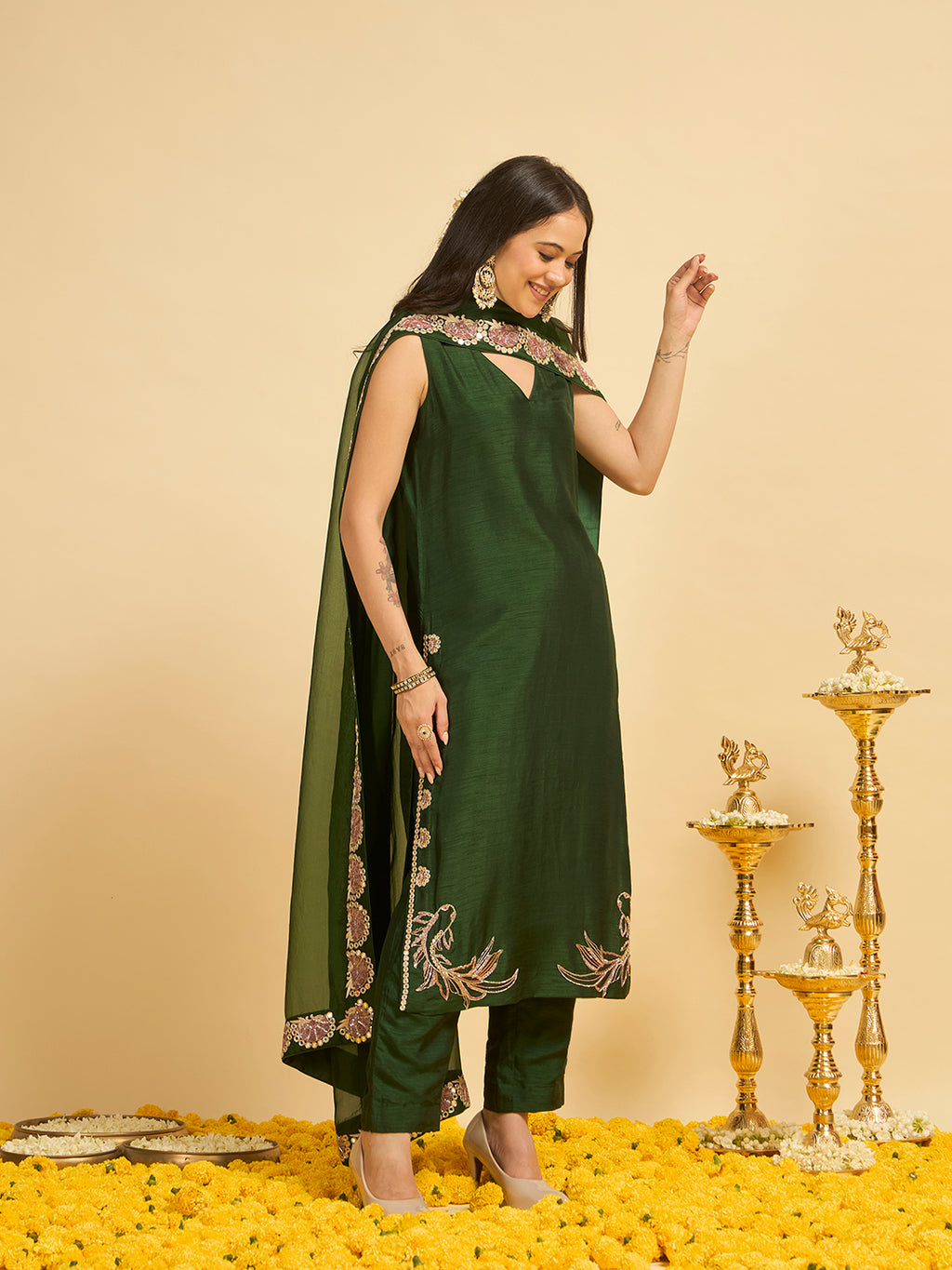 Naqsh Green Kurta Set