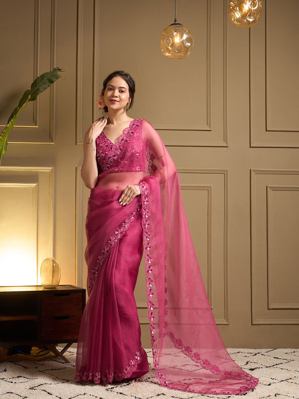 Gulbadan Organza Saree