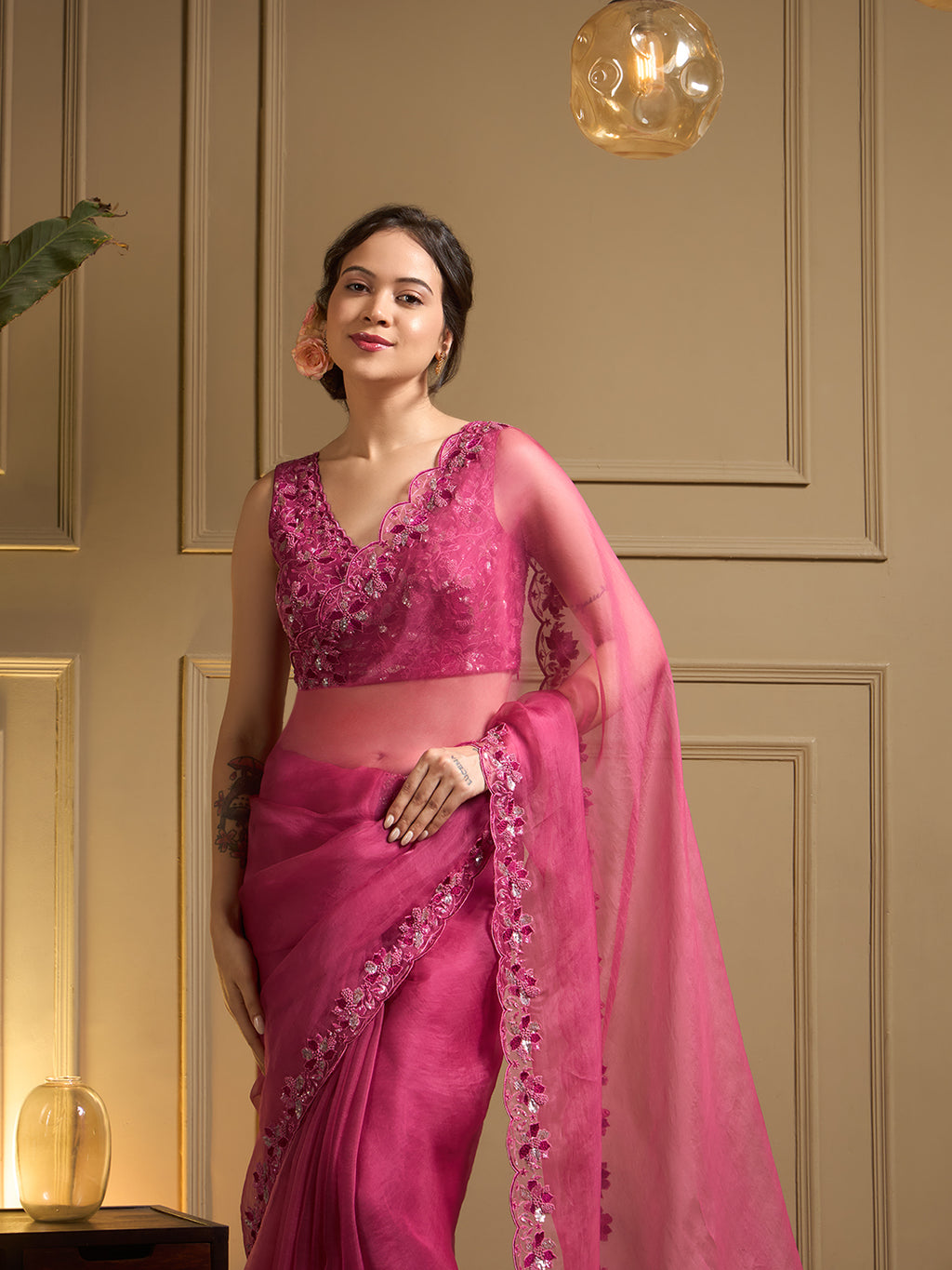 Gulbadan Organza Saree
