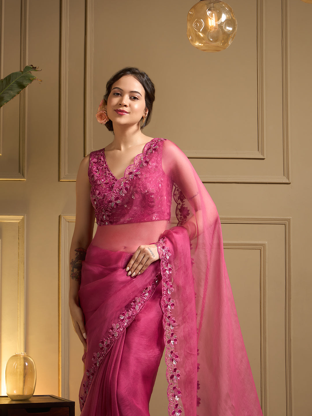 Gulbadan Organza Saree