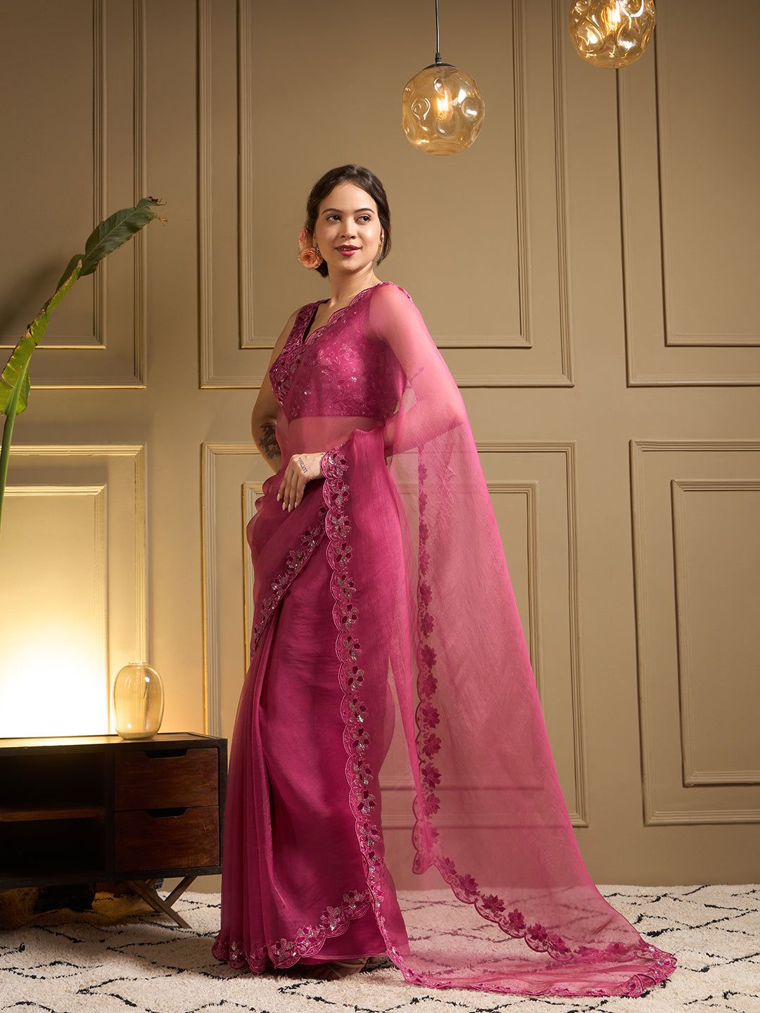 Gulbadan Organza Saree