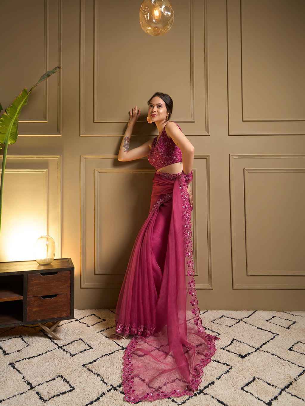 Gulbadan Organza Saree