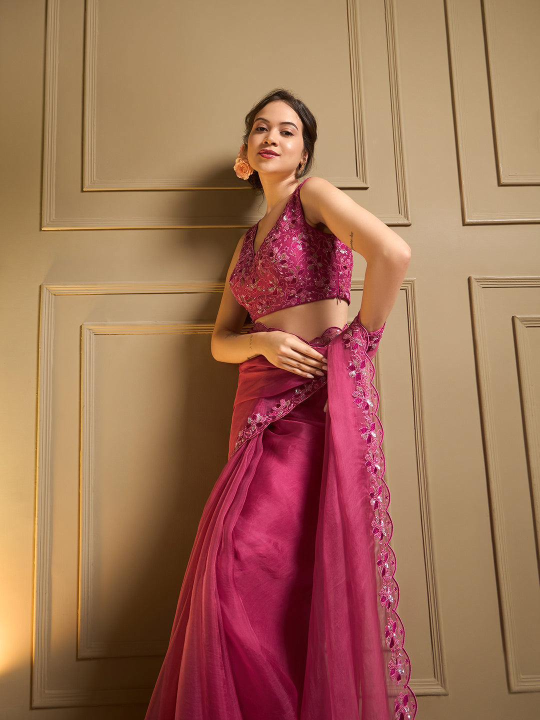 Gulbadan Organza Saree