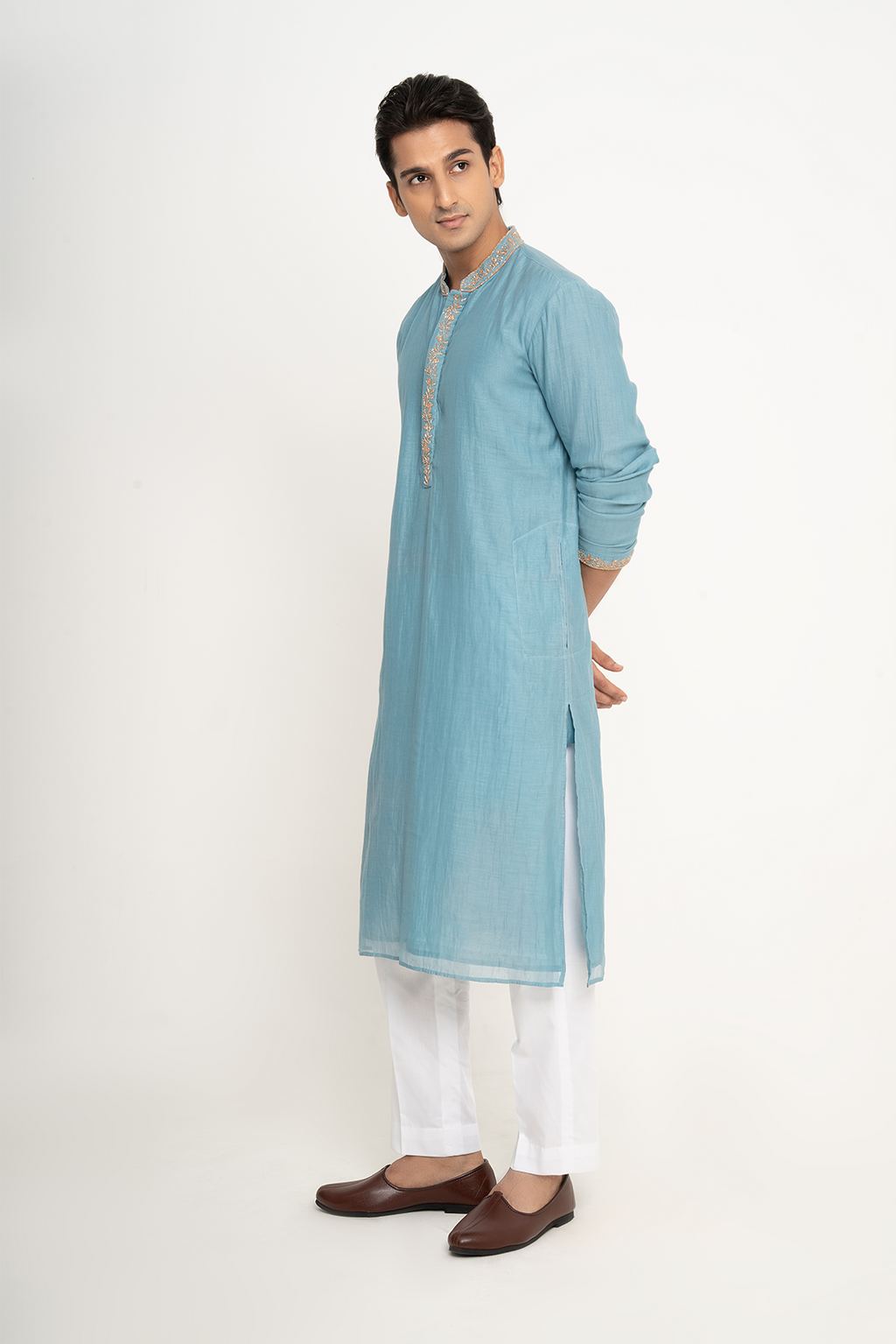 Hazy Blue Men's Kurta