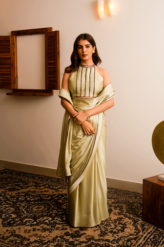 Green Raw Silk Saree
