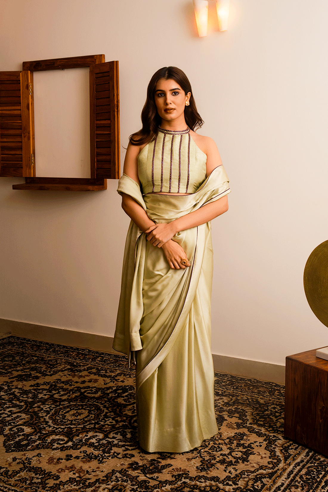 Elaichi Satin Saree