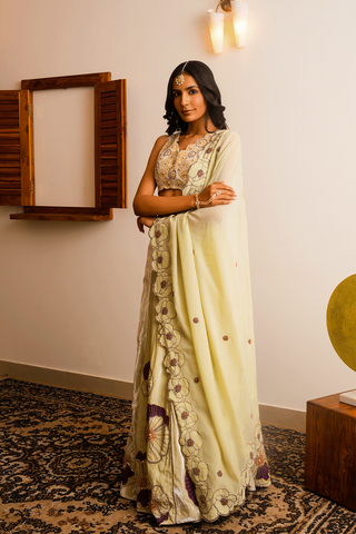 Rich Green Velvet Lahenga Set