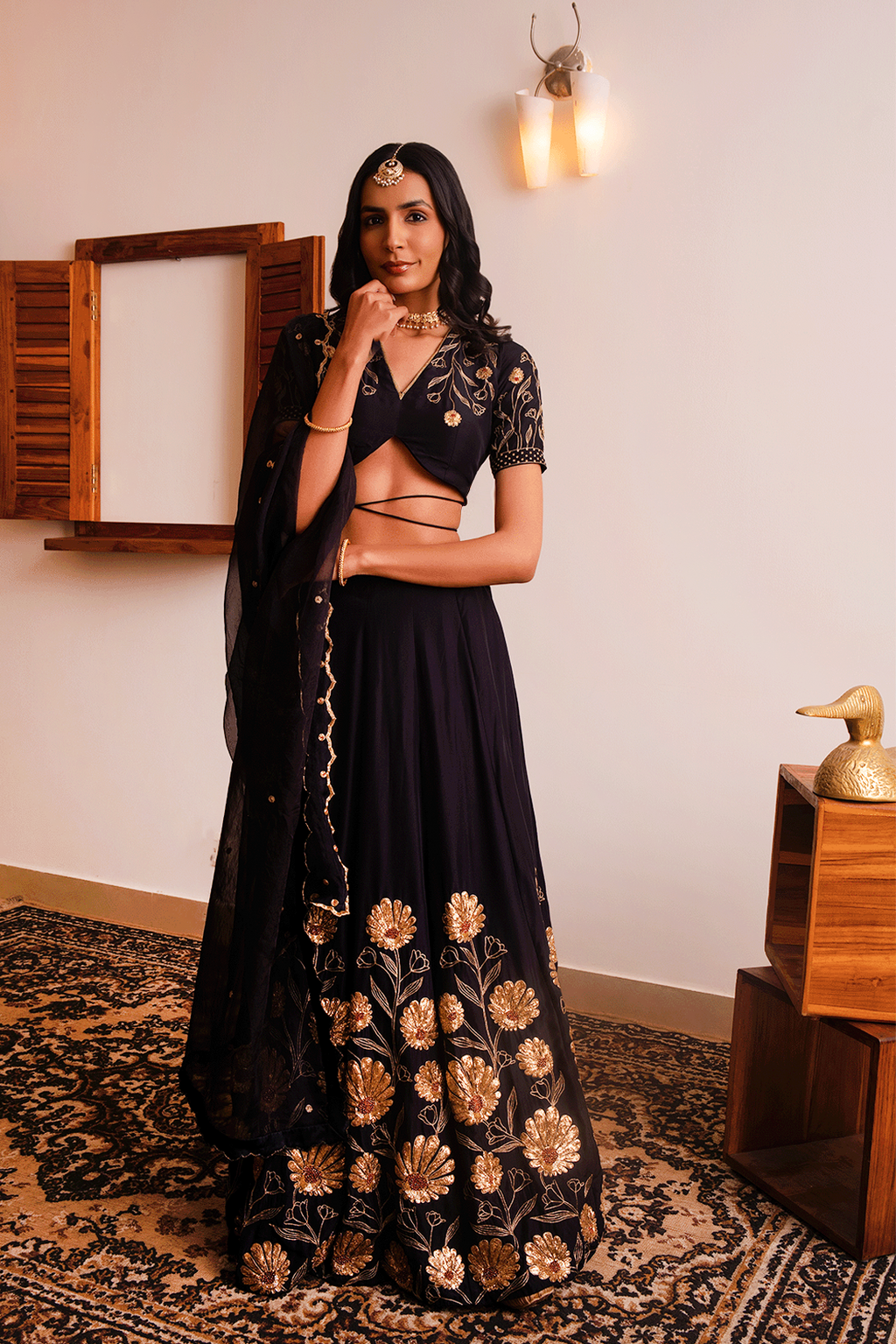Noir Lehenga
