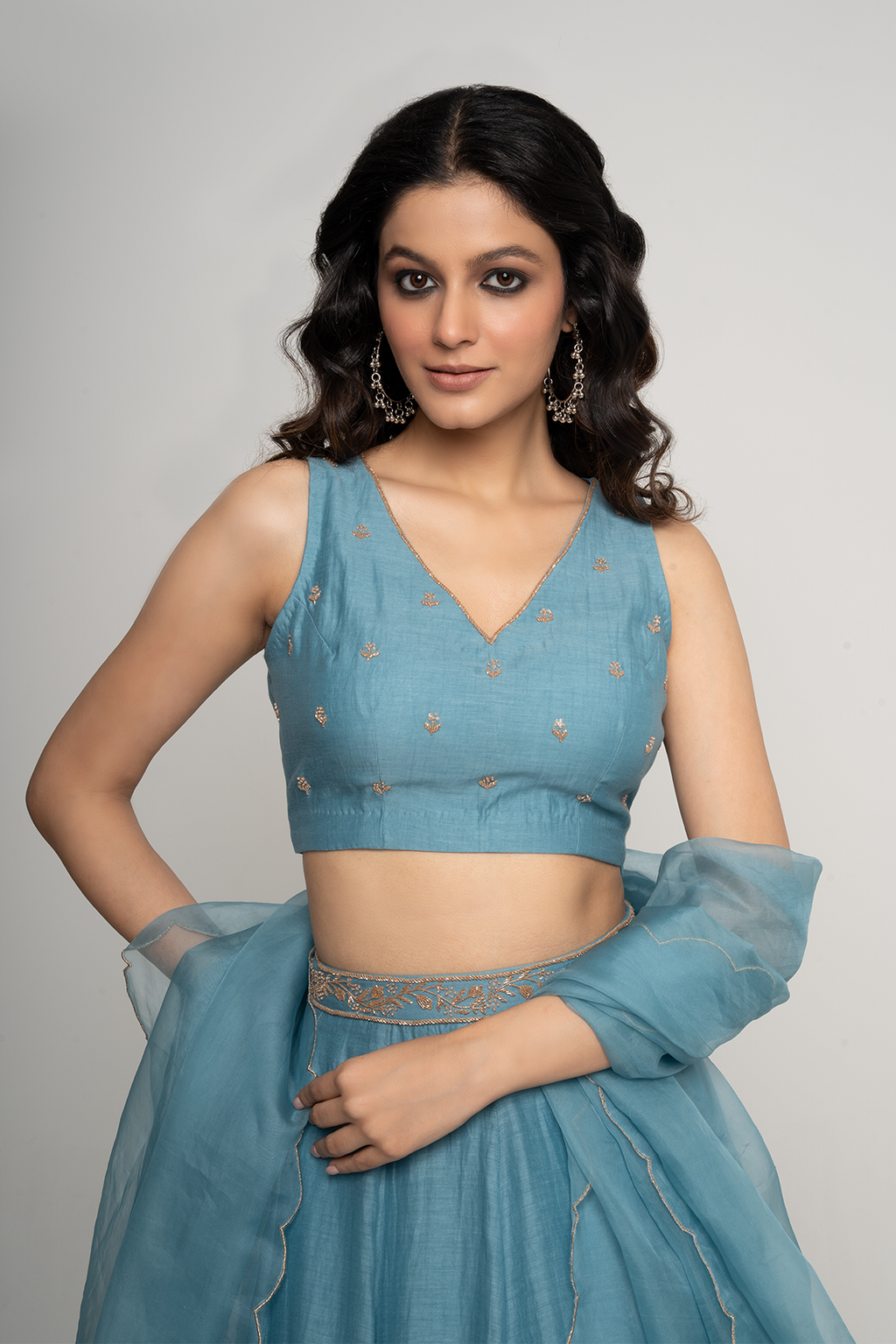 Hazy Blue Lahenga