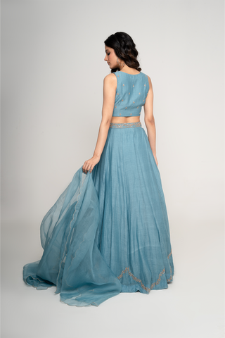 Hazy Blue Lahenga