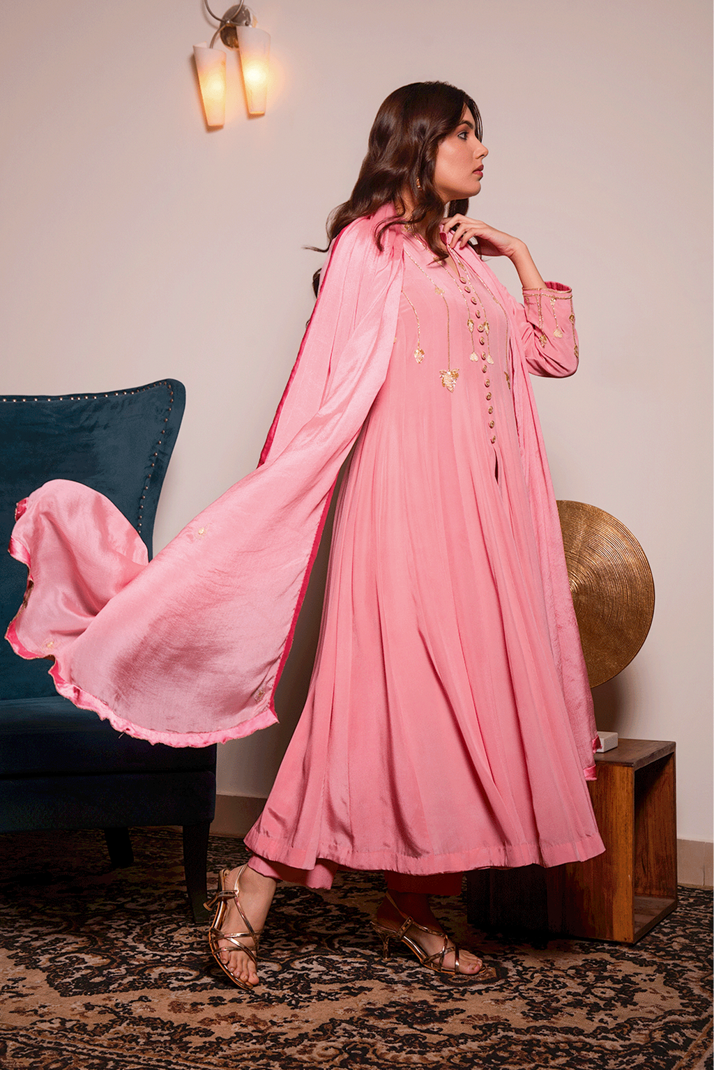 Blush Anrkali Suit Set