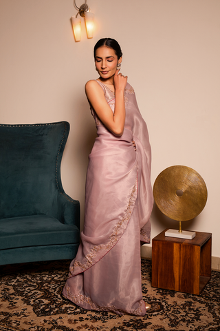 Beige Glass Tissue Saree