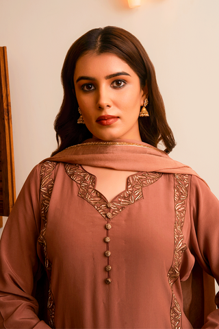 Brown crepe kurta set