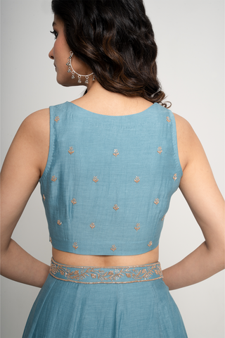 Hazy Blue Lahenga