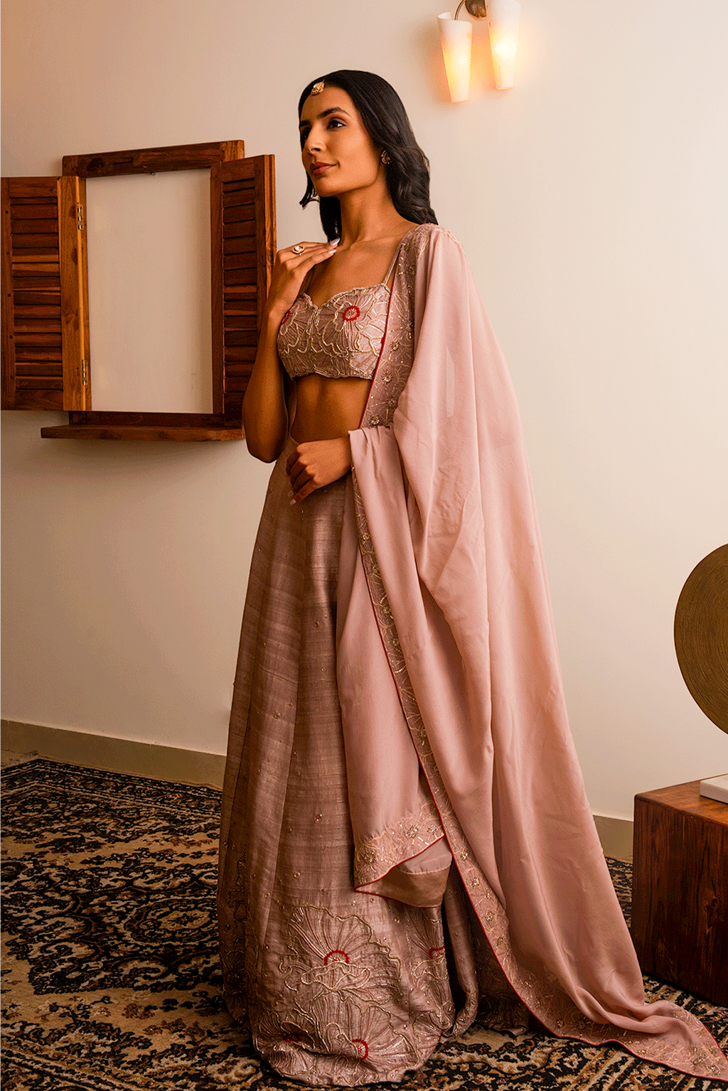 Taupe Lehanga Set