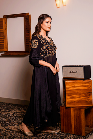 Black Georgette Kurta Set