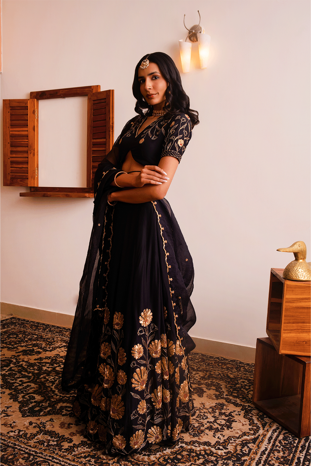 Noir Lehenga